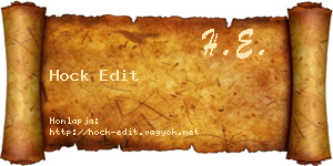Hock Edit névjegykártya